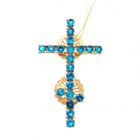 Крест на клобук латунный в позол.со вставками 4,62