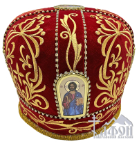 МИТРА   Червона   Розмір 60   Велюр Вишивка 