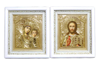 Пара Вседержитель  Казанская   ↕18см ↔16см Литография Оклад   40-УПБ