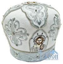 МИТРА   Біла   Розмір 58   Парча Вишивка 