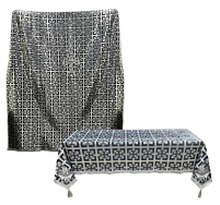 КОМПЛЕКТ: КАПІТАСМА + СКАТЕРТИНА   Чорні  2.25/1.76 м | 1.80/1.80 м Парча