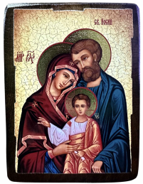 СВЯТОЕ СЕМЕЙСТВО   ↕17см ↔13см Дерево Литография