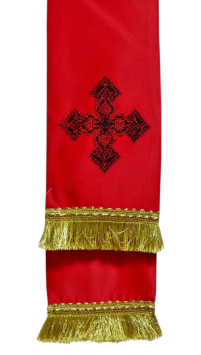 ЗАКЛАДКА для ЄВАНГЕЛІЄ Червона 13/140см Атлас Габардин Вишивка
