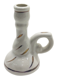 СВІЧНИК Біло-золотий  В'юн ↕7см