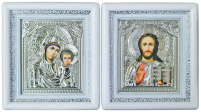 Пара Вседержитель  Казанская   ↕18см ↔16см Литография Оклад   40-УПБ