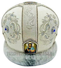 МИТРА   Біла   Розмір 57.5   Оксамит Хутро  Вишивка 