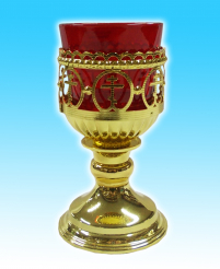 ЛАМПАДА  напрестольна   в15см/ф9см   Латунь Греція   (1007-30)