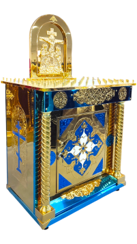 ПАНАХІДНИЙ СТІЛ на 100св  ↕143см ↔84см ↕59см арка + жертовник   Латунь 