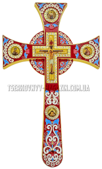 ХРЕСТ Напрестольний   ↕29см ↔17см Латунь Емаль