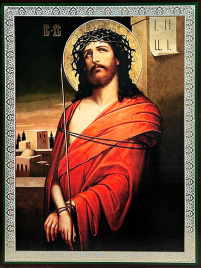 Літографія  40/30см  ІСУС В ТЕРНОВОМУ ВІНЦІ  Церковнослов'янська мова