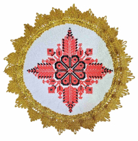 ПОДСТАВКА под подсвечник Белая 19,5см Парча