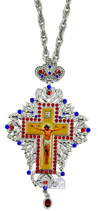 ХРЕСТ Наперсний ↕16см ↔9см Латунь Нікельована Китай