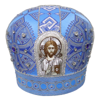 МИТРА   Блакитна Розмір 57  Парча Вишивка 