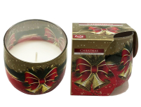 Свеча АРОМА ДЕКОРАТИВНАЯ РОЖДЕСТВЕНСКАЯ   ↕7,5см Ø7см  Парафин
