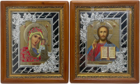 Пара Вседержитель  Казанська   ↕28,5см ↔23,5см Літографія   №52 ТС Виноград