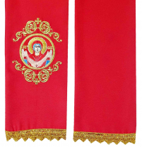 ЗАКЛАДКА для ЄВАНГЕЛІЄ "Покрова" Червона 13,5/142см Габардин Вишивка