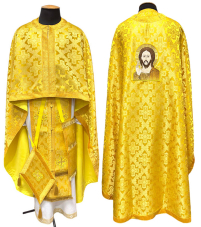 Облачення  Жовте  50р/д145см   Парча "Ікона Спаситель"