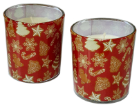 Свеча ДЕКОРАТИВНАЯ РОЖДЕСТВЕНСКАЯ   ↕8см Ø7см  Парафин Ароматизированая