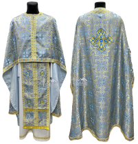 Облачення   Блакитно-золоте  54р/д145см   Парча "Грецький хрест"