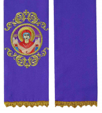 ЗАКЛАДКА для ЄВАНГЕЛІЄ "Покрова" Фіолетова 11/122см Габардин Вишивка