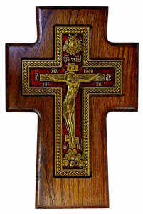 ХРЕСТ настінний ↕21см ↔14см Дерево Метал Емаль