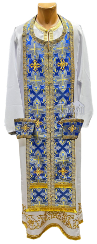 Требний набір ЄПИТРАХИЛЬ і ПОРУЧІ Сині Парча