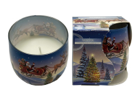 Свеча АРОМА ДЕКОРАТИВНАЯ РОЖДЕСТВЕНСКАЯ   ↕7,5см Ø7см  Парафин