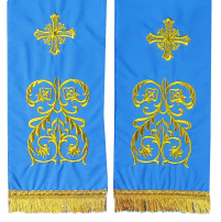 ЗАКЛАДКА для ЄВАНГЕЛІЄ Блакитна 20/145см Габардин Вишивка