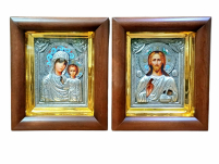 Пара Вседержитель Казанська   ↕27см ↔23.5см Гальваніка Емаль