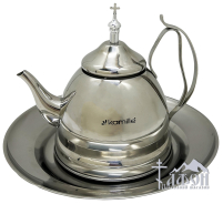 ЧАЙНИК с ПОДНОСОМ для омовения Нержавеющая сталь  