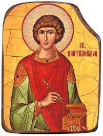 ПАНТЕЛЕЙМОН  ↕17см ↔12.5см  Дерево Литография