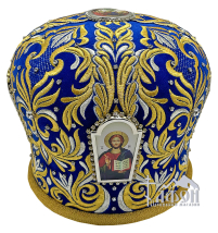 МИТРА   Синя   Розмір 59.5   Велюр Вишивка Стрази