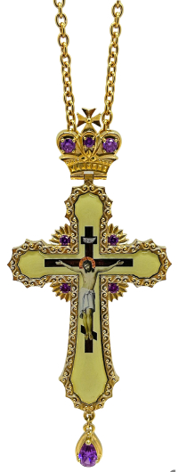 ХРЕСТ Наперсний Латунь Позолота Цирконій   115 г 