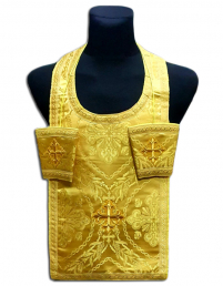 Требний набір ЄПИТРАХИЛЬ і ПОРУЧІ Жовтий Парча Короткий