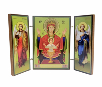 Складень "Невпивана чаша" (Арх. Михаїл та Гавриїл) ↕8.5см ↔6см  ДСП Літографія