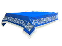 СКАТЕРТИНА   Синя   ↕145см ↔145см   Парча
