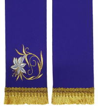 ЗАКЛАДКА для ЄВАНГЕЛІЄ Фіолетова 10/140см Габардин Вишивка