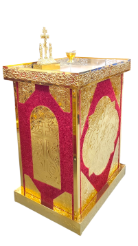 ПАНАХІДНИЙ СТІЛ на ПІСОК  ↕111см ↔42см ↕42см (литво+матерія)  Латунь 