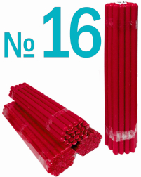 Свечи ПАРАФИНОВЫЕ Красные №16   Количество-24шт