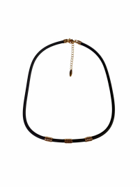 ШНУРОК Чорний 45см Карабін КАУЧУК (резина) +  Медичний сплав 