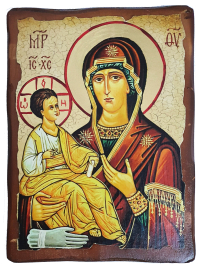 ТРОЕРУЧИЦА   ↕23см ↔17см   Дерево Литография