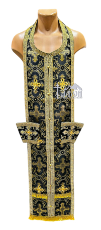 Требний набір ЄПИТРАХИЛЬ і ПОРУЧІ Чорний Парча 