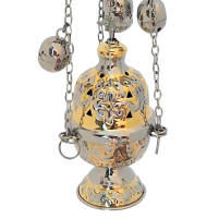 КАДИЛО   ↕50,5см ↑15,5см ↔6,5см   Латунь  Никель  Греция   (487GN)