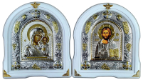 Пара Вседержитель Казанская   ↕28см ↔25см Полиграфия PVD(серебрение)