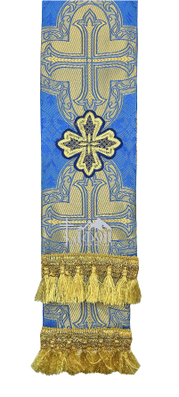 ЗАКЛАДКА для ЄВАНГЕЛІЄ  Синя 10,5/140см Парча