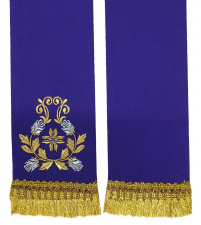 ЗАКЛАДКА для ЄВАНГЕЛІЄ Фіолетова 10/140см Габардин Вишивка