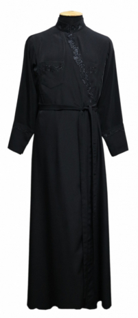 Підрясник грецький   Чорний 54р   Костюмна тканина "стретч"   Вишивка "Виноград"