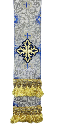 ЗАКЛАДКА для ЄВАНГЕЛІЄ Блакитна 8,5/140см Парча 