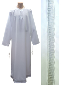 ПІДРИЗНИК   Білий   р58/д155см   Габардин Галун 