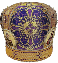 МИТРА   Фиолетовая   Размер 57.5  Парча  